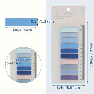 Notas Adhesivas Estilo Morandi con Pestañas Transparentes Autoadhesivas, Índice PET, Regla PP, Bloc de Notas para Oficina o Escuela - Product Image 2