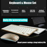 Mini clavier et souris sans fil 2.4G avec logo personnalisé rétroéclairé RVB Interface USB pour Mac pour Apple PC portable et téléphone