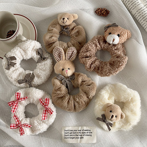 Bella decorazione Bowknot elastici peluche coda di cavallo titolari corde per capelli anelli fasce regalo per bambine - Product Image 5