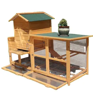 Bacs à roulettes classiques 2 niveaux en bois pour animaux, poulailler de volaille, maison avec nid d'œufs, haute qualité