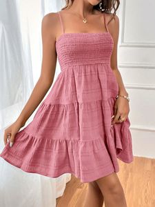 <span class=keywords><strong>Vestido</strong></span> de verano ajustado para mujer, ropa de calle Sexy para chica picante con <span class=keywords><strong>tirantes</strong></span> tejidos para fiestas o visitas turísticas, Color sólido - Product Image 5