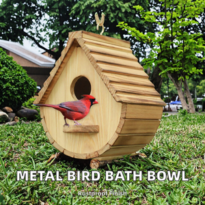 Bebedero y Comedero para Pájaros de Hierro Moderno, Resistente al Óxido, para Montar en el Suelo, Baño de Agua para Jardín, Decoración Exterior y Alimentación de Aves - Product Image 2