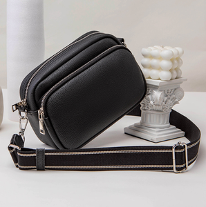 Bolso bandolera de piel sintética color crema, bolso de hombro texturizado con cremallera, bolso de pecho para el día a día - Product Image 6