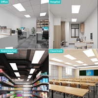 Lámpara LED Plana Delgada de Aluminio AC 85-265V 40W 60W 72W 60x120cm, 3 Temperaturas de Color Seleccionables, Montaje en Superficie, Regulable