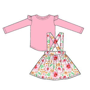 Set di Due Pezzi con Abito Stampato Rosso Brillante e Vivace, Abbigliamento per Bambine all'Ingrosso, Vestiti e Completi per Ragazze - Product Image 5