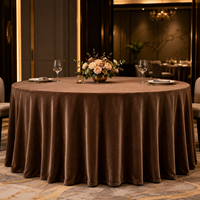 Nappe Ronde en Velours Premium Mocha Champagne pour Hôtels, Banquets, Mariages et Événements (Vente en Gros)