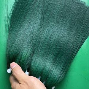 Paquetes de Cabello Humano 100% Natural con Cutícula Alineada, Liso Extremo, Todos los Colores, Color Verde, Doble Trama, Grado Superior, Cabello Virgen Vietnamita - Product Image 1