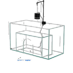 Pecera de Vidrio con Doble Partición para Gatos, Escena Dinámica de Entretenimiento Felino, Disfrute en la Sala de Estar o la Cama - Product Image 1