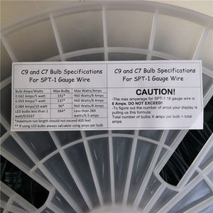 Lumières <span class=keywords><strong>de</strong></span> Noël commerciales C9 1000 <span class=keywords><strong>Pied</strong></span> En Vrac Bobine avec 12 ''Entraxe <span class=keywords><strong>sur</strong></span> Fil Noir 18 - Product Image 6