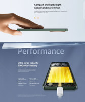Smartphone P0C0 C61 4+128G Verde, Octa Core MTK Dimensity, Pantalla HD de 90Hz, Android 14, LTE, Carga Rápida, Compatible con Inglés y Francés
