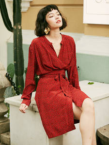 Carolingian diseñador francés cintura temperamento falda de seda de morera Vintage 16mmi vestido de seda vestidos casuales - Product Image 2