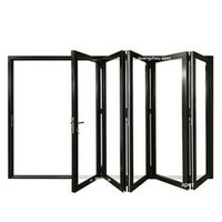 Portes d'entrée avant isolées modernes de bâtiment en acier de casserole porte pliante en acier de conception avec le verre