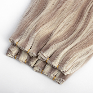 Doppelt Gezogene 22 Zoll Blonde Highlights Russische Jungfrau Lockige Wellige Haare Unsichtbare SDD Genius Weft Echthaar-Extensions - Product Image 6