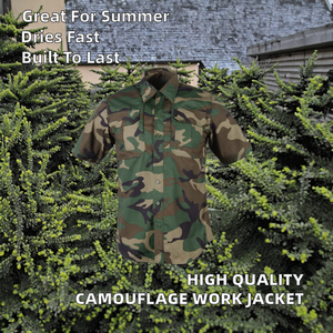 Chaqueta de Camuflaje de Alta Calidad, Lona Resistente al Desgarro, Transpirable, de Secado Rápido, Apta para Verano, Manga Corta/Larga, Uniforme de Poliéster Duradero - Product Image 2