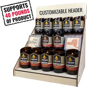 Gỗ xách tay bán lẻ Bảng hiển thị đứng Countertop 3 bước Riser thủ công cho thấy, nông dân thị trường tradeshows | không lắp ráp phần cứng - Product Image 3