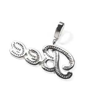 Colgante de Letra de Lujo de Plata de Ley 925 con Moissanita, Charm Iced, Joyería de Moda Hip Hop Unisex, Accesorio de Regalo para Fiesta - Product Image 1