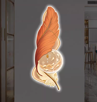 Art mural moderne de luxe en acrylique avec éclairage LED et base en papier