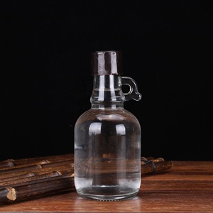 Factory Price Empty Clear California Glass Bottle Mini Liquor Bottle with Handle