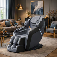Fauteuil de massage corporel complet 4D avancé à gravité zéro avec chauffage, Bluetooth et commande vocale intelligente pour la relaxation à domicile et au bureau, soulagement de la douleur