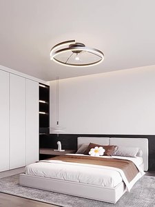 Bắc Âu hiện đại dẫn quạt trần ánh sáng E27 nguồn ABS cơ thể cho phòng ngủ phòng ăn khách sạn trang trí nội thất bao gồm điều khiển từ xa cho biệt thự - Product Image 4