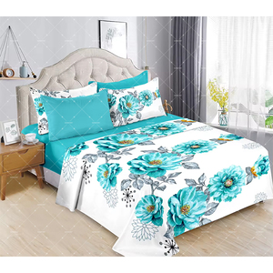 Luxury Bedding Sets Plant <strong>Floral</strong> Patterns 6PCS <strong>Fitted</strong> <strong>Sheet</strong> King Size Bed <strong>Sheet</strong> Wholesale Cheap Price - Product Image 3