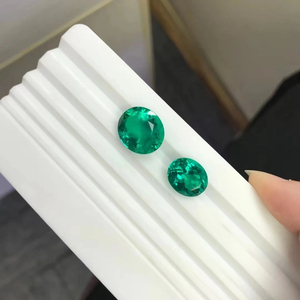 Zhanhao yüksek kalite kolombiyalı Lab, halka yapımı için zümrüt Oval boncuklar oluşturuldu hidrotermal 5x7mm 1CT 2CT sentetik zümrüt - Product Image 1