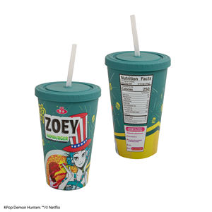 K-pop Demon Hunters Gourde portable en plastique PP avec paille, design coréen, mignonne, pour le sport, la gym, l'extérieur, le bureau, cadeau d'anniversaire, intelligente et polyvalente - Product Image 6