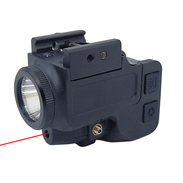 500 Lumens Tactical Pistol Light Laser Combo Red/Green Beams Strobe Modes Waterproof Shockproof Rechargeable Rail Mount Outdoor