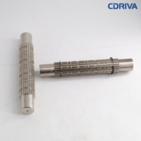 Polea de sincronización de acero inoxidable personalizada con eje moleteado y brida, multifunción, OEM, para maquinaria industrial