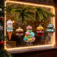 Boules de Noël en verre sur le thème alimentaire, personnalisées en usine, coloration par électrolyse, cadeau de Noël personnalisé, ornements de Noël sur mesure
