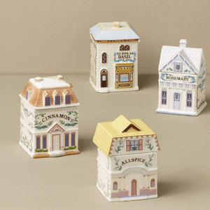 Pot à épices moderne en céramique en forme de village avec couvercle, peint à la main, décoration créative pour la maison et les fêtes, ensemble d'ornements en forme de maison - Product Image 2