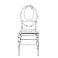 Coussin de chaise de luxe moderne empilable en plastique transparent écologique pour villa, hôtel, mariage, banquet, événement