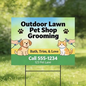 Eco Friendly Yard Sign Recyclable Hollow Plastic Sheet <b>Custom</b> Print for Outdoor Lawn Pet Shop Grooming Signage Board - Product Image 1