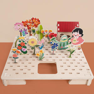 Fatto a mano bambini educativi fai da te giardino 3D <span class=keywords><strong>Puzzle</strong></span> giocattoli creativi in legno blocchi da costruzione per giardino Micro paesaggio - Product Image 4