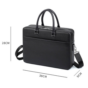 Porte-documents pour homme en cuir de vache véritable de haute qualité, grande capacité, sac d'affaires pour ordinateur portable de 15 pouces, sac en cuir multifonctionnel pour les trajets quotidiens - Product Image 6