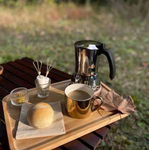 Nouveau Pot à moka en acier inoxydable 304 Extraction de style italien Pot à expresso noir Pot de brassage à la main Revêtement inférieur - Product Image 1