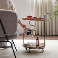 Table basse mobile Botai en bois massif de style nordique moderne, chariot miniature en acier inoxydable, mobilier de salon pour petits espaces, vente en gros