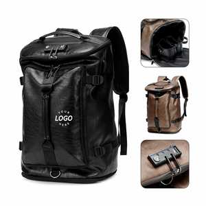 Custom 2025 Waterproof PU Leather Laptop <b>Backpack</b> Business Style Anti-Theft Feature Polyester for Travel Overnight Duffel Bag - Product Image 2