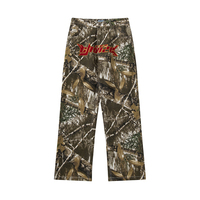 LILUO Hommes High Street Serviette Broderie Lettre Hommes Jean Pantalon Patch Travail Poches Oversize Loose Denim Pantalon