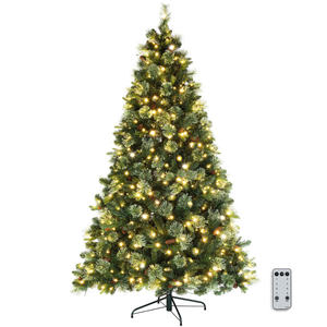 Arbre de Noël en pin automatique DB 6ft avec 500 lumières de couleur chaude et 900 branches 9 modes et matériel en PVC PE télécommandé - Product Image 1