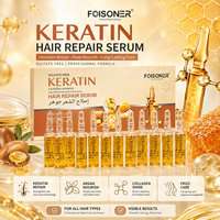 Ampoules de sérum réparateur pour cheveux à la kératine 10x13ml, traitement protéiné au collagène pour des cheveux lisses, pour cheveux secs et abîmés