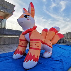 400*300cm modelo de dibujos animados de zorro de nueve colas juguete inflable nieve muñeca volante obediente Tigre círculo flotante - Product Image 5