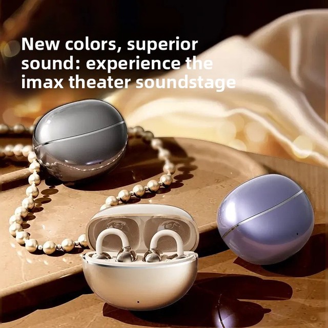 Bluetooth 5.4 Ear Clip Headset Wireless Sports Headphones HiFi Stereo Noise Cancelling Voice Control IPX Waterproof Long Standby