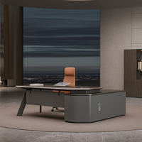 Bureau de direction de luxe en bois, mobilier de bureau combiné, bureau de direction haut de gamme