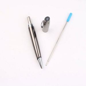 Stylo bille publicitaire personnalisé de haute qualité avec logo, pointe de 1,0 mm, en métal gris, design élégant et moderne pour les entreprises - Product Image 6