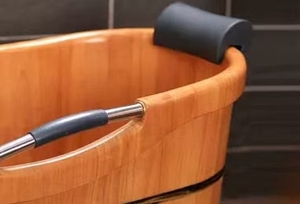 Portable en <span class=keywords><strong>bois</strong></span> baril baignoire traditionnelle rectangulaire extérieur bain de pieds ovale/rond pierre Massage hôtel salle de bain - Product Image 4
