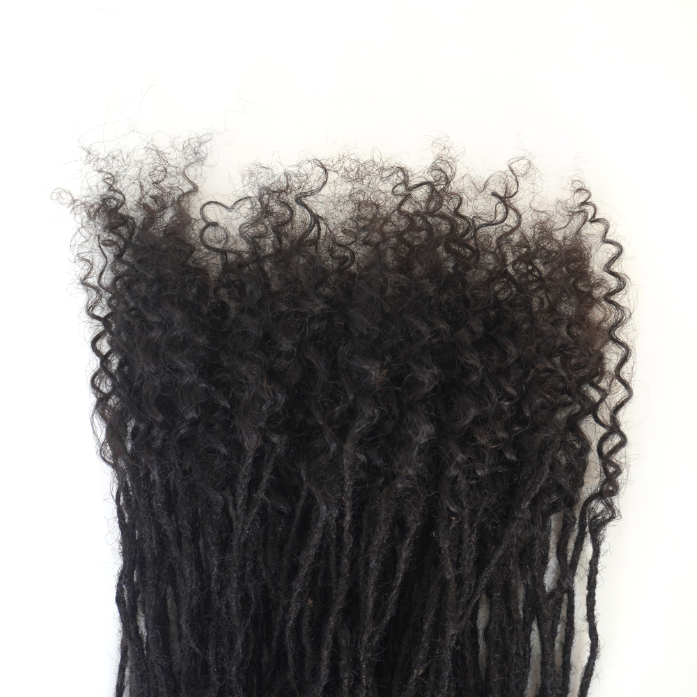 KAMA 100% Handmade Remy Hair Interlock Loc Extensions Real Dreadlock Extensions for Women/Men/Kids Permanent & Dyeable Detail Section 6