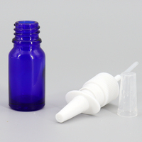 Flacon pulvérisateur nasal en verre bleu 10 ml (1/3 oz) vide avec pompe à brume fine, 100 pièces, pour médicaments