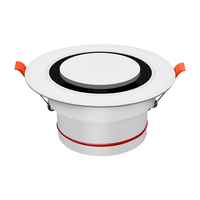 Grille d'aération ronde encastrée en ABS, ultra-fine à bord étroit, pré-encastreable à clipser, avec volume d'air réglable et filtre