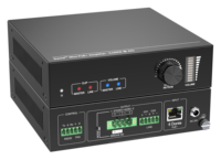 Compacto 60W Mini amplificador de potencia Bridgeable Estéreo Analógico RCA Hogar HI-FI Dante Networked 24V DC/PoE + Disparador remoto Metal